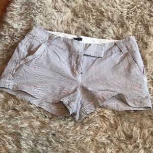 J. Crew cityfit seersucker shorts w/ pink anchors